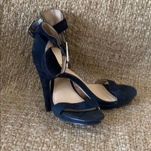 Calvin Klein Blue Suede Sandals, Size 10